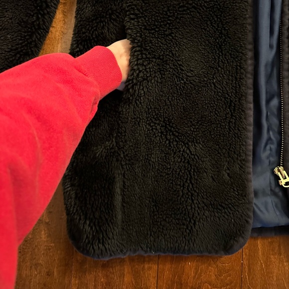 J. Crew Black Teddy Sherpa Coat Sz Small - Picture 5 of 13